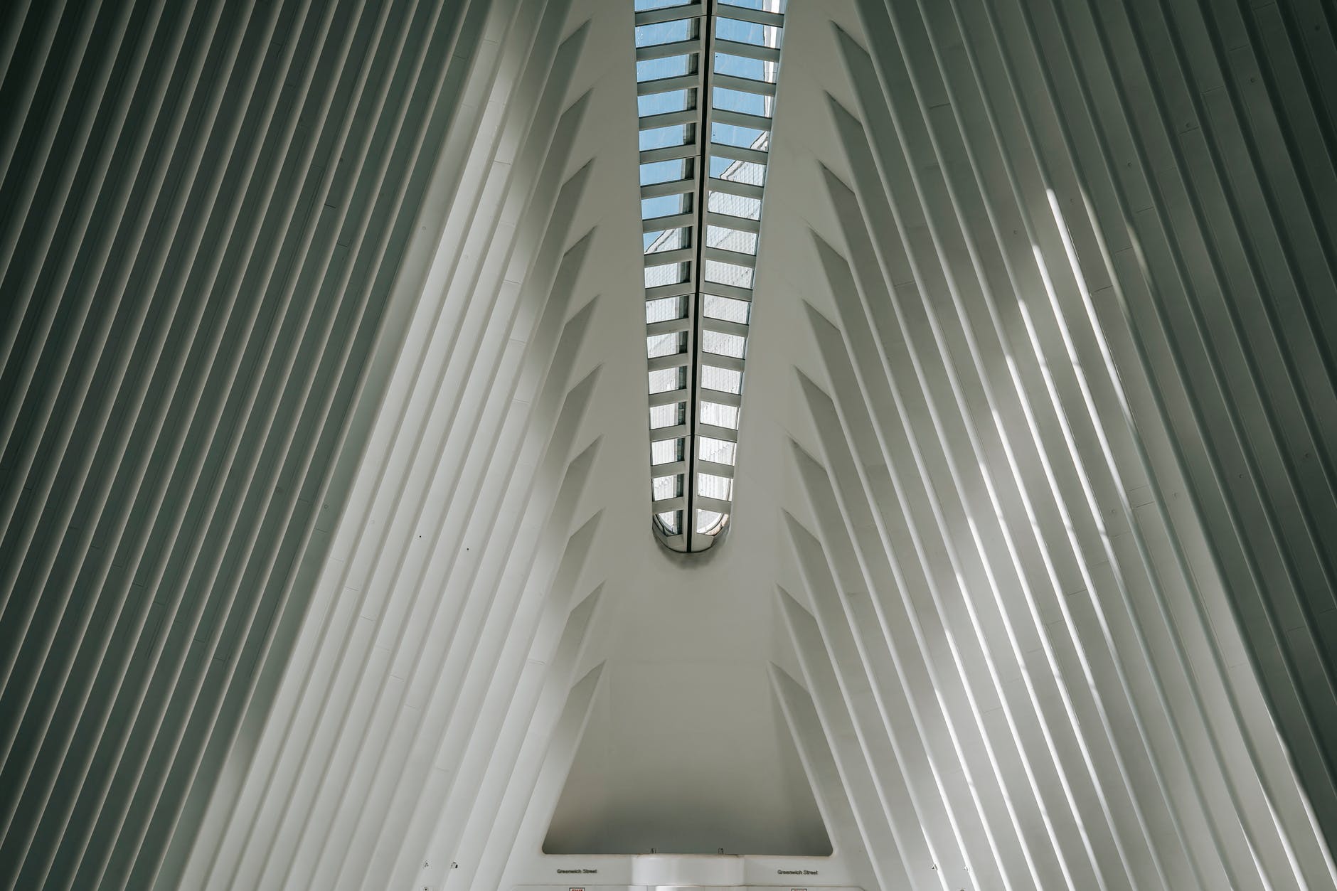 skylight on high ceilings of a concrete building