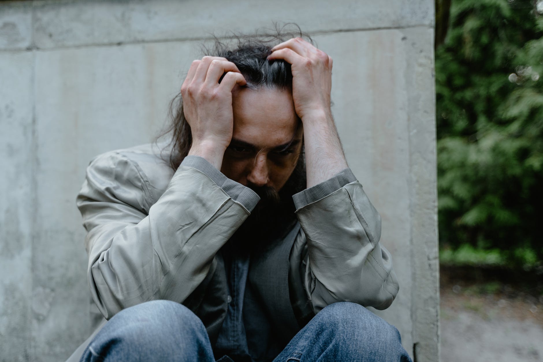 depressed homeless man