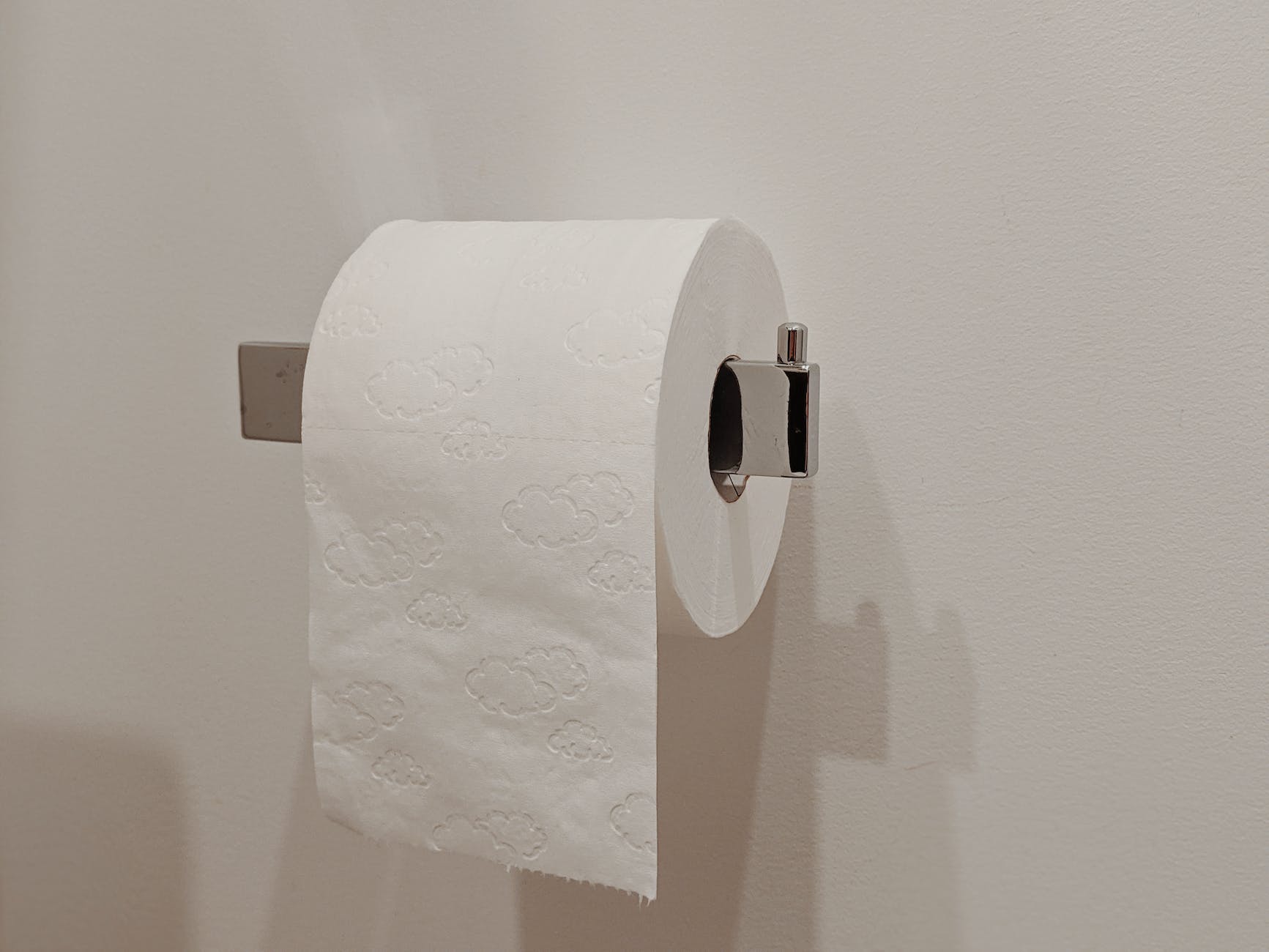 white toilet paper roll on toilet paper holder