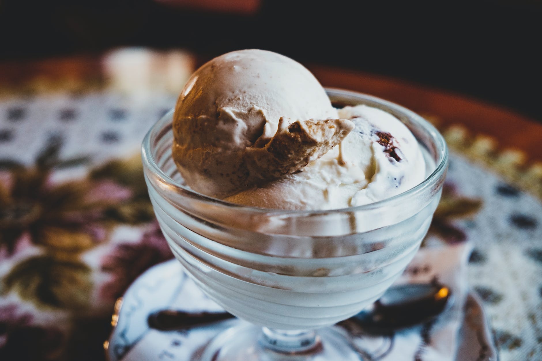 close up photo of a bowl of ice cream