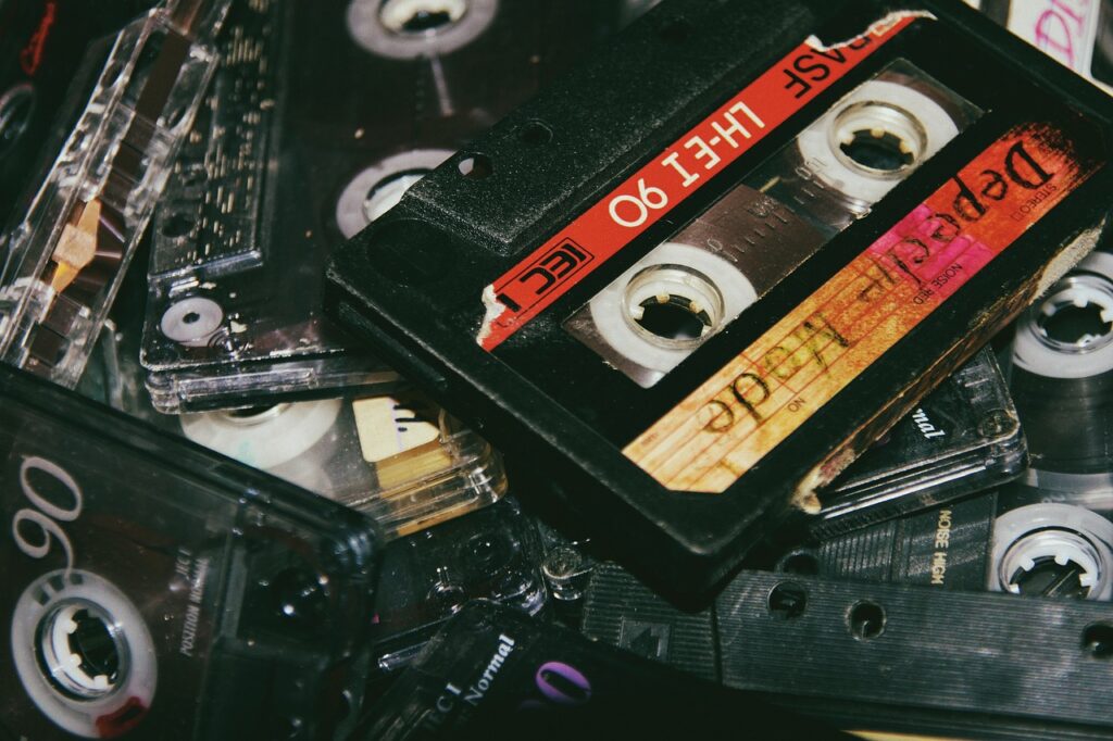 old cassette tapes