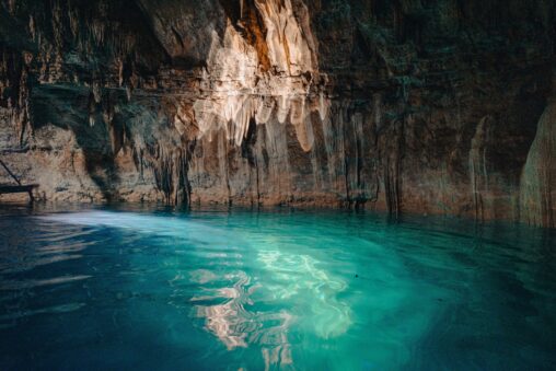 A cave filled with seawater